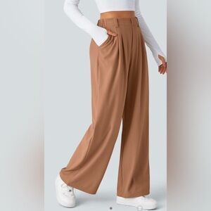 Halara High Waisted Side Pocket Wide Leg Waffle Work Pants